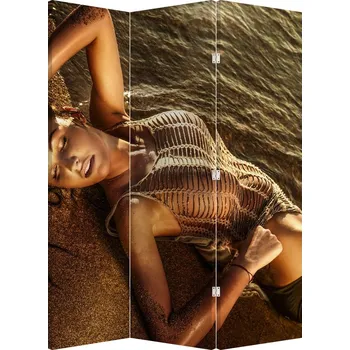 Paraván LuxusniObrazy.cz Paraván - Žena ležící na pláži