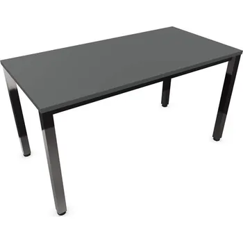 Jednací stůl Stůl konferenční, barva tmavě šedá, š x h: 1400 x 700 mm, podnoží sloupové hranaté lesklé