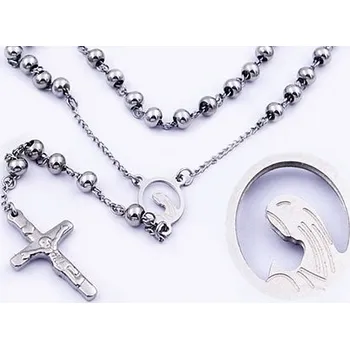 Růženec Růženec z chirurgické oceli s madonkou a křížkem 20562