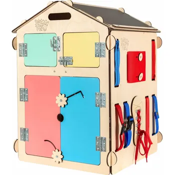 Dětský domeček Domeček BusyKids natura - limitovaná edice (interaktivní domeček z překližky BusyKids natura)