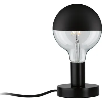 Lampička Paulmann 79758 Neordic Haldor, černá stolní lampa s přiznanou žárovkou, 1x20W E27