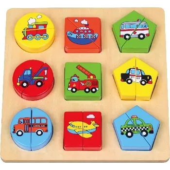 Dřevěná vkládačka tvary - DOPRAVA
