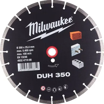 Řezný kotouč Diamantový kotouč na tvrdý materiál Milwaukee DUH 350 (4932471986)