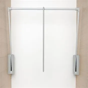 SERVETTO šatní sklopná tyč Junior 770 - 1200 mm šedá/stříbrnošedá