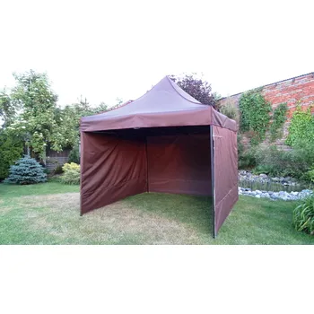 Zahradní stan Nůžkový stan DELUXE 3x3 (m) + 3 boky - 6 barev - Výprodej - Hnědá
