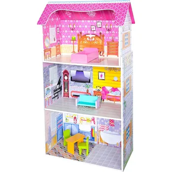 Domeček pro panenku Eco Toys Dřevěný domeček pro panenky Slunečná rezidence