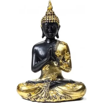 Buddha soška 22 cm černozlatá