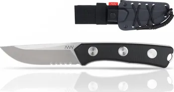 lovecký nůž ANV Knives P200 Serrated Edge Kydex Sheath černý