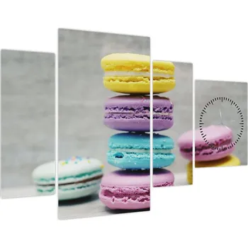 Obraz LuxusniObrazy.cz Obraz makronek (s hodinami)