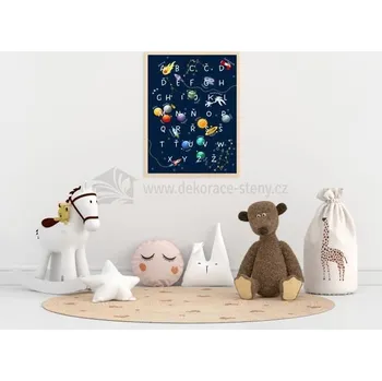 Samolepící dekorace Plakáty - Vesmírná abeceda