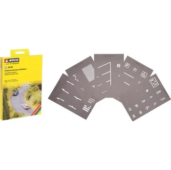 Modelová železnice NOCH Vodorovné dopravné značenie - šablóny balenie 5ks