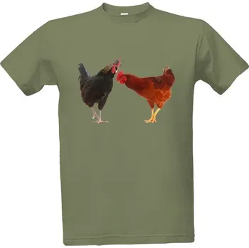 Pánská móda Tričko s potiskem Dvě slepice pánské