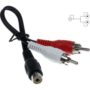 Audio kabel Kabel CINCH redukce mono / stereo 0.2m samice / 2x samec