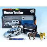 Auto Volvo XC - 90 kov s přívěsem pro koně 13cm na zpětné natažení 3 barvy (1ks v krabičce)