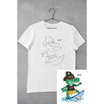 Dívčí tričko Dětské tričko vymaluj si Krokodýl Velikost: 146