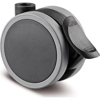 Pojezdové kolečko Anika TENTE Kolečko designové 65mm, s brzdou, otvor pro čep, 5925UAI065L51-10 DOM18 RAL9011