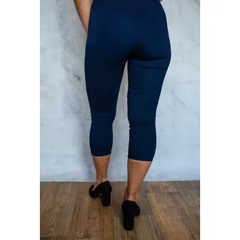 Dámské oblečení Stahující 3/4 tmavě modré legíny PAULO CONNERTI T-106 vysoký pas M/L