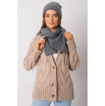 Čepice Komplet - dámská čepice + šála model 2013 grafitová