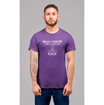 Pánské tričko Pánské tričko Miluji literaturu Barva: Fialová, Velikost: XL