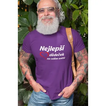 Pánské tričko Nejlepší dědeček Barva: Fialová, Velikost: L