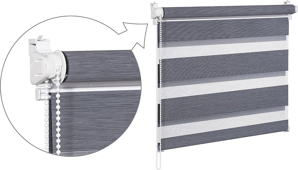 ZEBRA-SHOP Roleta DEN A NOC / MINI / ZATEMŇUJÍCÍ / TM.ŠEDÝ MELÍR / BH 2905 Barva mechanizmu: šedá, Výška: 150, Šířka: 32