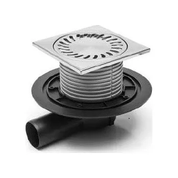 Podlahová vpusť PVBU 50-4 boční univerzální s nerez mřížkou