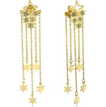 Náušnice Lillian Vassago Visací zlaté náušnice Hvězdy LLV22-GER026