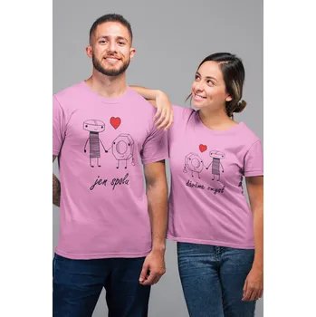 Pánské tričko Trička pro páry Jen spolu dáváme smysl Barva: Růžová, Dámska velikost: XL, Pánska velikost: XL
