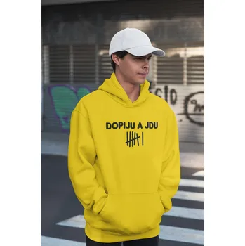 Pánská mikina Pánská mikina Dopiju a jdu Barva: Žlutá, Velikost: M