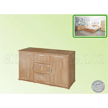 Komoda Komoda Gama 3D - Grand 185 BUK Materiál: Buk, Moření: Antracit, tmavě šedá