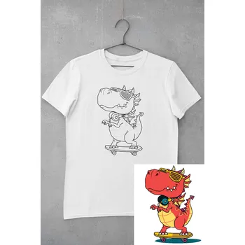 Dívčí tričko Dětské tričko vymaluj si Drak Velikost: 158