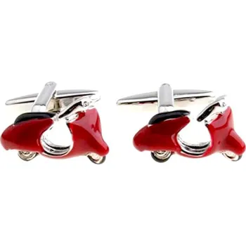 Manžetový knoflíček Manžetové knoflíčky městský barevný skútr Vespa Červená