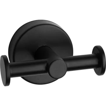 Držák na ručník SLZD 04N - Nerezový dvojitý háček, černý 62041