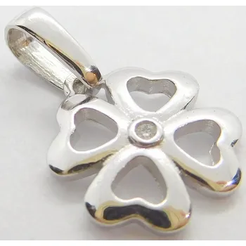 Prsten Klenoty Budín Diamantový zlatý přívěsek s diamantem - čtyřlístek pro štěstí 0,006ct 585/0,90gr J-25680-15 (DIAMANTOVÝ PŘÍVĚSEK)