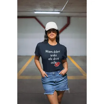 Dámské tričko Dámské tričko Dobré srdce Barva: Petrolejová modrá, Velikost: L