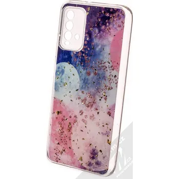 Pouzdro na mobilní telefon 1Mcz Gold Glam Galaxie Skinny TPU ochranný kryt pro Xiaomi Redmi 9T tmavě modrá růžová (dark blue pink)