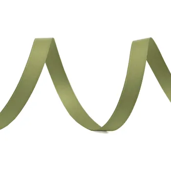 Atlasová hedvábná stuha oboulící šíře 10 mm matná, barva 350 zelená
