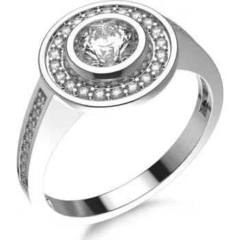 Prsten Couple, Honosný prsten Elizabeth, bílé zlato se zirkony, vel. 52, prům. 16.6 mm, 585-52-1-0501.1B00.0.52.001