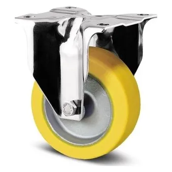 Pojezdové kolečko TENTE KOLEČKA Kolečko do pekařských pecí 100mm, pevné, nerez, plotýnka, 8478IDG100P62