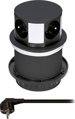 Solight.cz Výsuvný zásuvkový blok 4x230 V, černý - Solight PP100-B