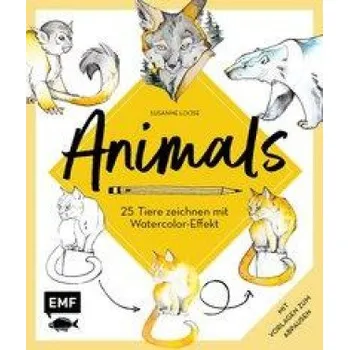 Encyklopedie Animals - 25 Tiere zeichnen mit Watercolor-Effekt (DE)