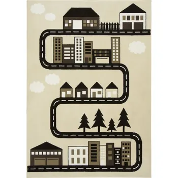 Balta Dětský kusový koberec Luna Kids 534451/97955 Uličky domy stromy béžový hnědý krémový Rozměr: 140x200 cm