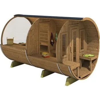 Sauna Sudová sauna DELUXE 400 BOROVICE THERMO, prosklená, rozložená + Doprava zdarma