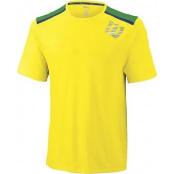 Pánské tričko Pánské tenisové triko WILSON SPRING LINEAR BLUR PRINT CREW WRA730703 velikost M