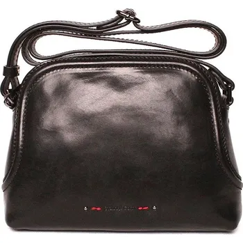 Kabelka Luxusní tmavěčerná kožená crossbody kabelka Gianni Conti 257
