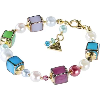 Náramek Lampglas Náramek Colorful Grandeur z perel Lampglas