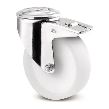 Pojezdové kolečko TENTE KOLEČKA Kolečko nerezové pro transportní zařízení 80mm, s brzdou, otvor pro čep, 8477UOO080P30-13