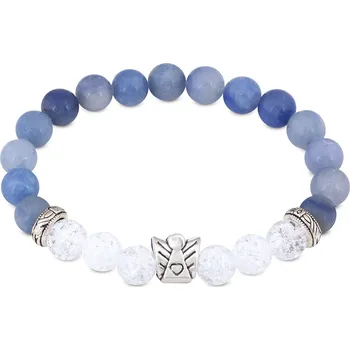 Náramek biju Korálkový náramek z jadeitu s andělem 1946 Modrá