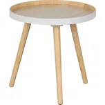 WOOOD Bílý jasanový konferenční stolek Aisha 41 cm