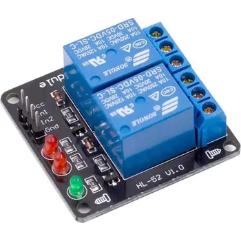 Relé Modul relé 2x, napájení 5V, bez optočlenu